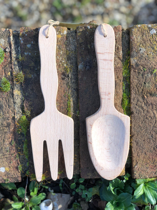 Children's Wooden Garden Trowel and Fork Set