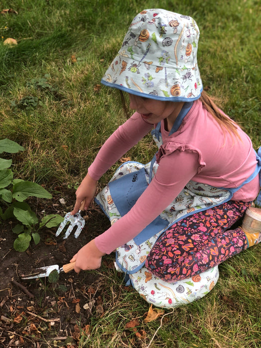 Little Nature Explorers Children's  Blue Garden Apron, Gloves, Sunhat and Kneeler Gift Set