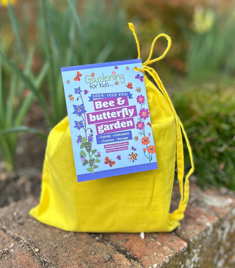 Gardening for Kids Bee and Butterfly Flower Garden Gift Bag