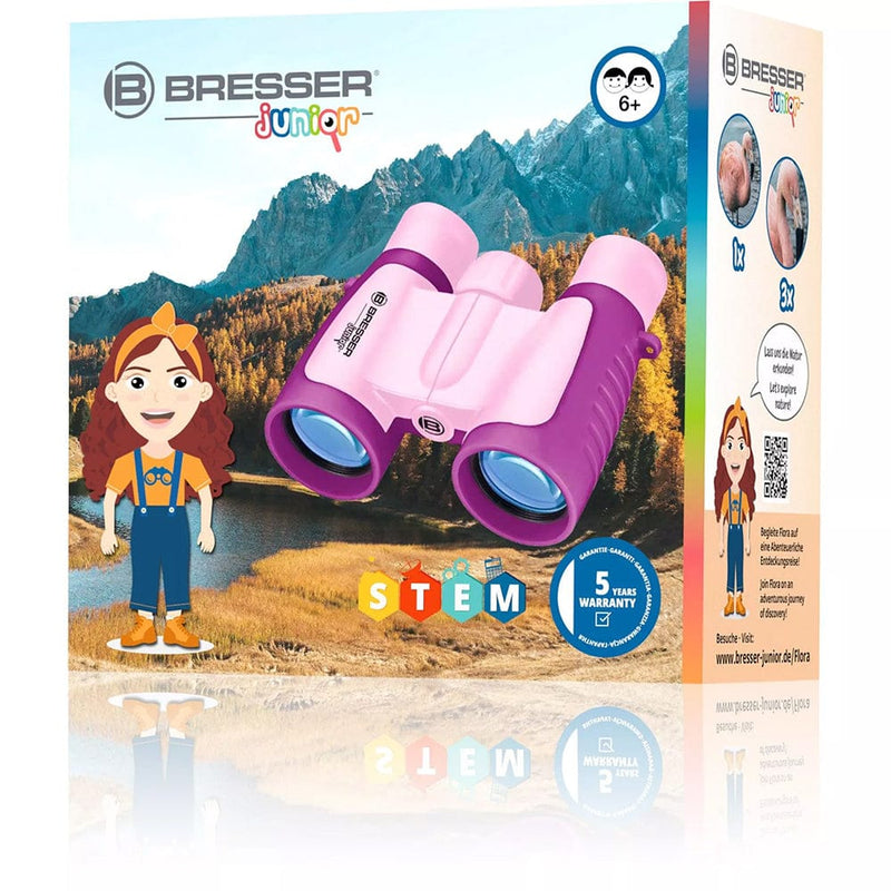 Bresser Children's 3x Magnification Pink and Purple Binoculars