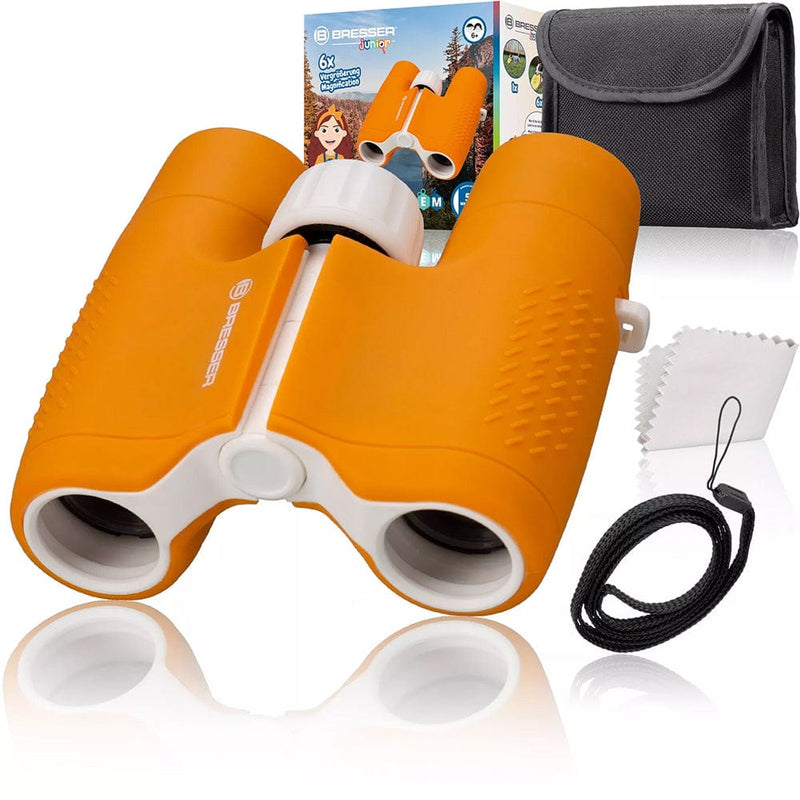 Bresser Children's 6x Magnification Orange Binoculars