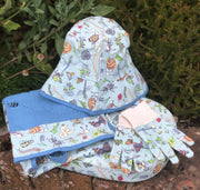 Gardening for Kids Little Nature Explorers Children's  Blue Garden Apron, Gloves, Sunhat and Kneeler Gift Set