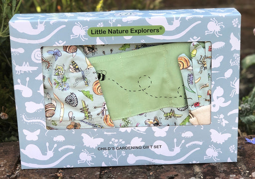 Gardening for Kids Little Nature Explorers Children's Green Garden Apron, Gloves, Sunhat and Kneeler Gift Set