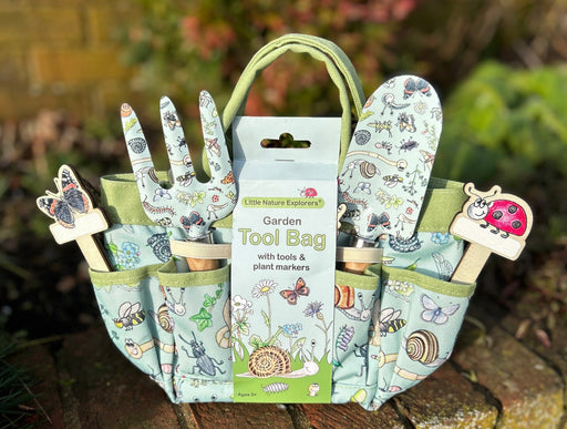 Gardening for Kids Little Nature Explorers Tool Bag, Tools and Plant Markers Set