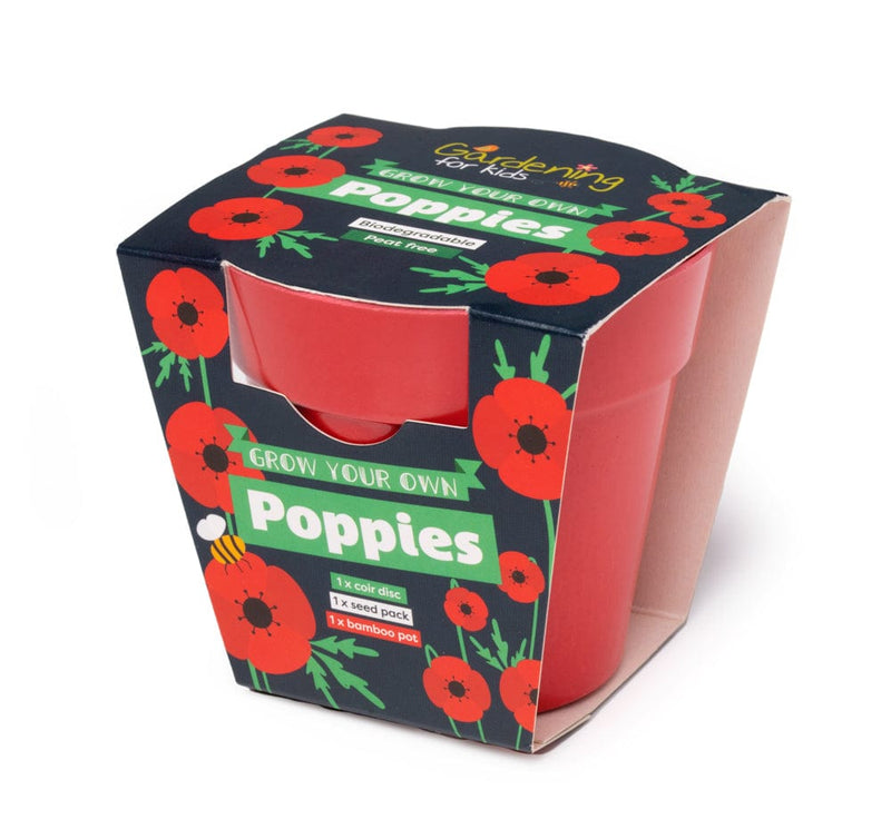 Gardening for Kids Poppies Wildflower Growing Kit with Pot