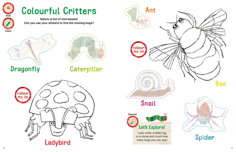 House of marbles Very Hungry Caterpillar's Children's Nature Sticker and Colouring Book