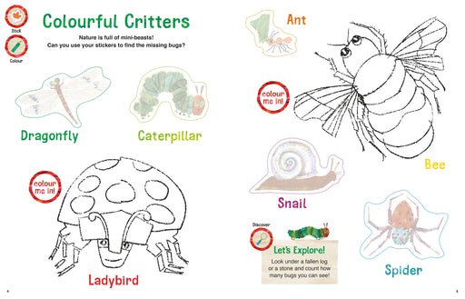 House of marbles Very Hungry Caterpillar's Children's Nature Sticker and Colouring Book